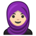 Woman with Headscarf: Light Skin Tone