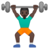 Person Lifting Weights: Dark Skin Tone