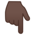 Backhand Index Pointing Down: Dark Skin Tone