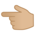 Backhand Index Pointing Left: Medium-Light Skin Tone