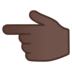 Backhand Index Pointing Left: Dark Skin Tone