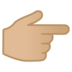 Backhand Index Pointing Right: Medium-Light Skin Tone