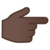 Backhand Index Pointing Right: Dark Skin Tone