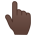 Backhand Index Pointing Up: Dark Skin Tone