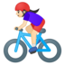 Woman Biking: Light Skin Tone