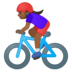 Woman Biking: Medium-Dark Skin Tone