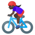 Woman Biking: Dark Skin Tone