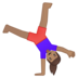 Woman Cartwheeling: Medium Skin Tone