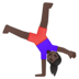 Woman Cartwheeling: Dark Skin Tone