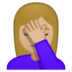 Woman Facepalming: Medium-Light Skin Tone