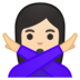 Woman Gesturing No: Light Skin Tone