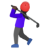 Woman Golfing: Dark Skin Tone