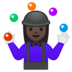 Woman Juggling: Dark Skin Tone
