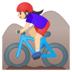 Woman Mountain Biking: Light Skin Tone