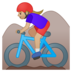 Woman Mountain Biking: Medium-Light Skin Tone