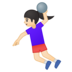 Woman Playing Handball: Light Skin Tone