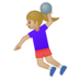 Woman Playing Handball: Medium-Light Skin Tone