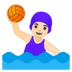 Woman Playing Water Polo: Light Skin Tone