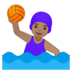 Woman Playing Water Polo: Medium Skin Tone