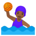 Woman Playing Water Polo: Medium-Dark Skin Tone