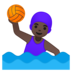 Woman Playing Water Polo: Dark Skin Tone