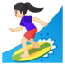 Woman Surfing: Light Skin Tone