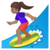 Woman Surfing: Medium Skin Tone