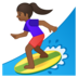 Woman Surfing: Medium-Dark Skin Tone