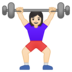 Woman Lifting Weights: Light Skin Tone
