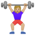 Woman Lifting Weights: Medium-Light Skin Tone