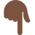 Backhand Index Pointing Down: Dark Skin Tone