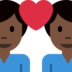 Couple with Heart: Man, Man, Dark Skin Tone