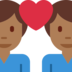 Couple with Heart: Man, Man, Medium-Dark Skin Tone