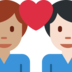 Couple with Heart: Man, Man, Medium Skin Tone, Light Skin Tone
