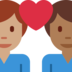 Couple with Heart: Man, Man, Medium Skin Tone, Medium-Dark Skin Tone