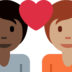 Couple with Heart: Person, Person, Dark Skin Tone, Medium Skin Tone