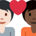 Couple with Heart: Person, Person, Light Skin Tone, Dark Skin Tone