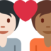 Couple with Heart: Person, Person, Light Skin Tone, Medium-Dark Skin Tone