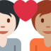Couple with Heart: Person, Person, Light Skin Tone, Medium Skin Tone