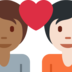 Couple with Heart: Person, Person, Medium-Dark Skin Tone, Light Skin Tone