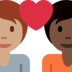 Couple with Heart: Person, Person, Medium Skin Tone, Dark Skin Tone