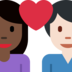 Couple with Heart: Woman, Man, Dark Skin Tone, Light Skin Tone