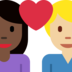 Couple with Heart: Woman, Man, Dark Skin Tone, Medium-Light Skin Tone