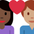 Couple with Heart: Woman, Man, Dark Skin Tone, Medium Skin Tone