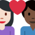 Couple with Heart: Woman, Man, Light Skin Tone, Dark Skin Tone
