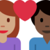 Couple with Heart: Woman, Man, Medium Skin Tone, Dark Skin Tone