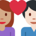 Couple with Heart: Woman, Man, Medium Skin Tone, Light Skin Tone