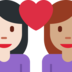 Couple with Heart: Woman, Woman, Light Skin Tone, Medium Skin Tone