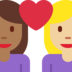 Couple with Heart: Woman, Woman, Medium-Dark Skin Tone, Medium-Light Skin Tone