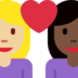Couple with Heart: Woman, Woman, Medium-Light Skin Tone, Dark Skin Tone